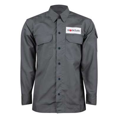 Worksafe Fr Grey Shirt In Dupont Nomex Soft Iii A 4.5Oz Size Made To Measure
